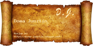 Doma Jusztin névjegykártya